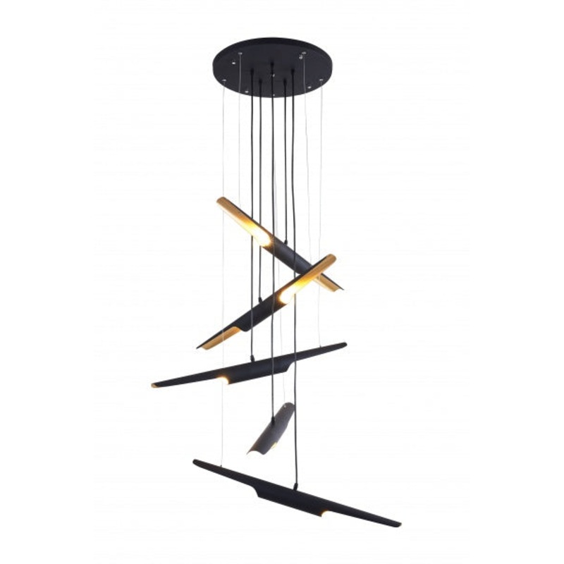 Ten Light Chandelier in Matte Black