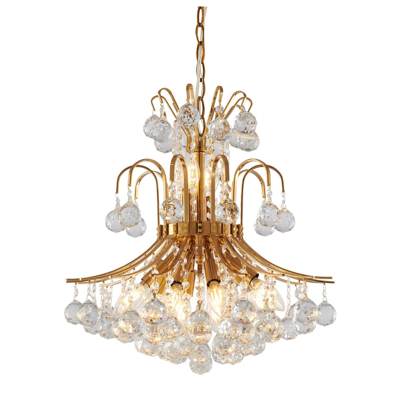 Ten Light Chandelier in Stain Brass
