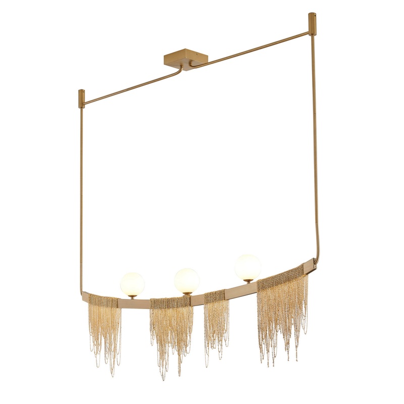 Three Light Chandelier in Gold