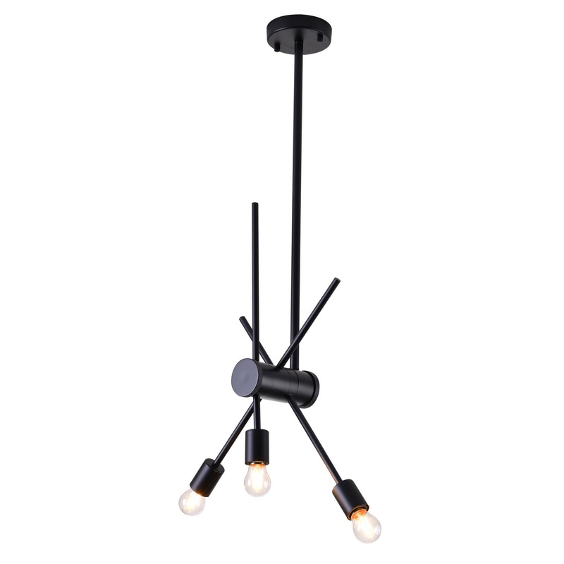 Three Light Chandelier in Metal