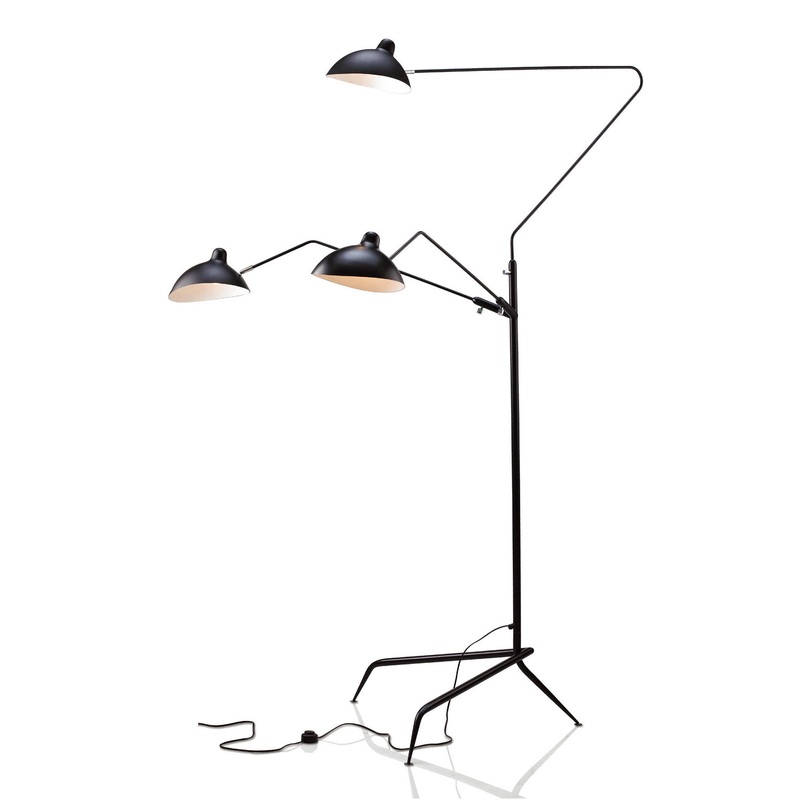 Three Light Floor Lamp in Black