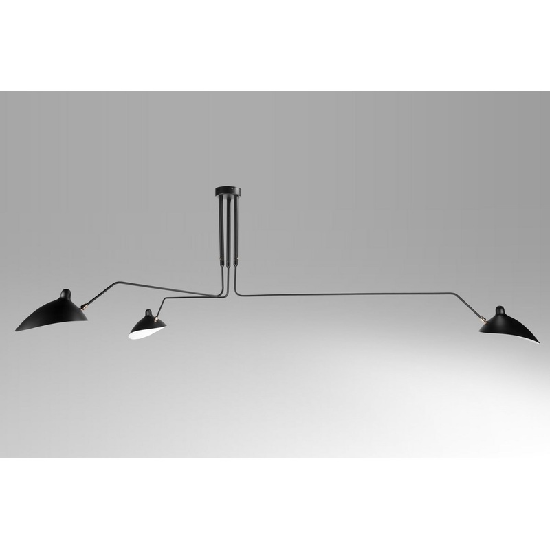 Three Light Flush Mount in Black