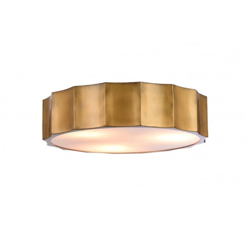 Three Light Flush Mount in Brass