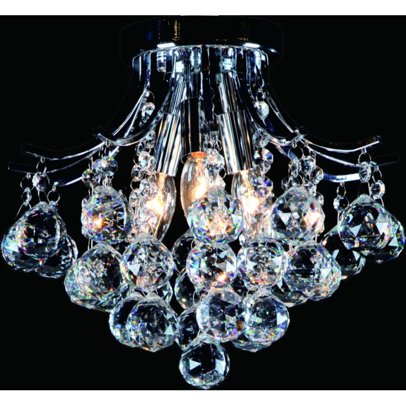 Three Light Flush Mount in Chrome