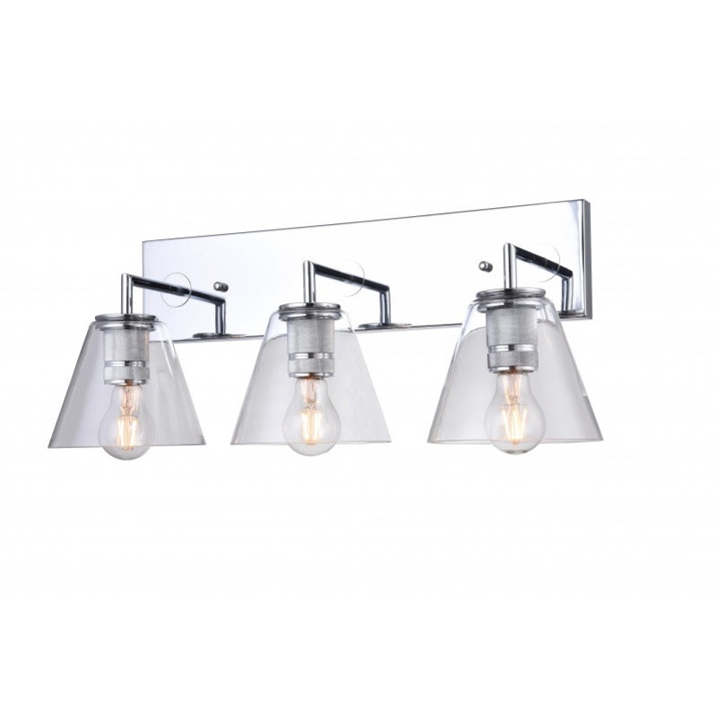 Three Light Wall Sconce in Chrome