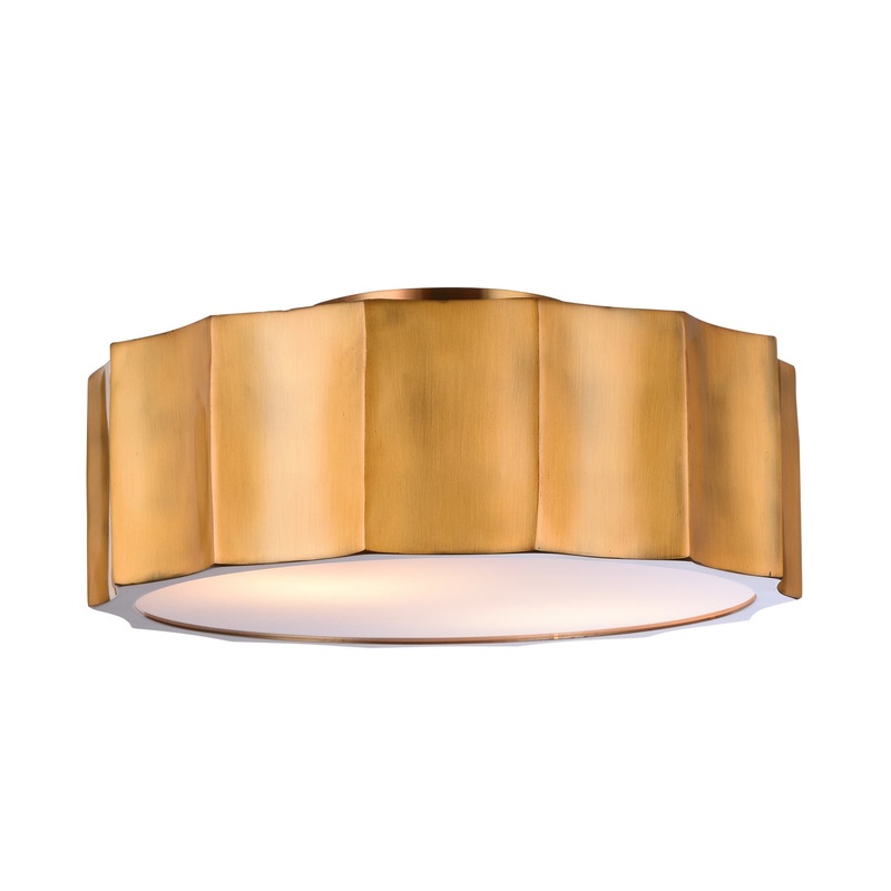 Two Light Flush Mount in Brass