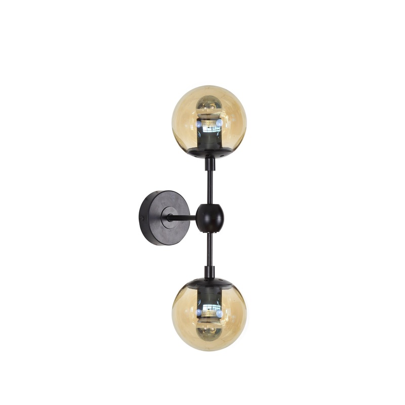 Two Light Wall Sconce in Black