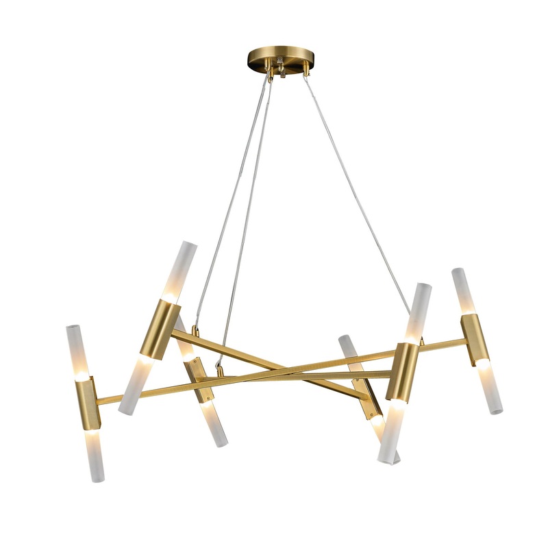 12 Light Chandelier in Antique Brass