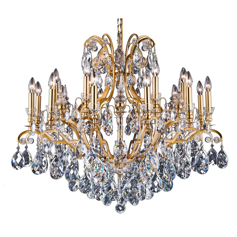 19 Light Chandelier in Antique Brass
