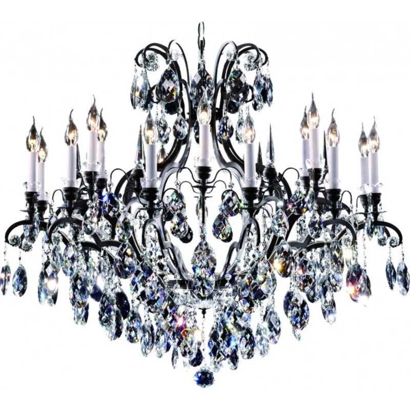 19 Light Chandelier in Black