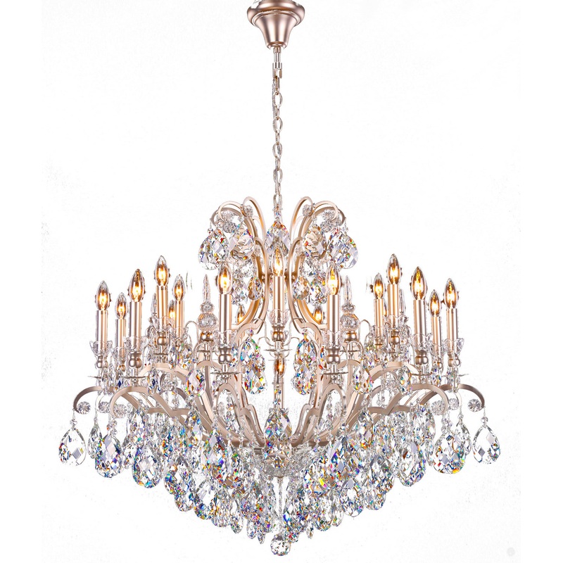 19 Light Chandelier in Pewter
