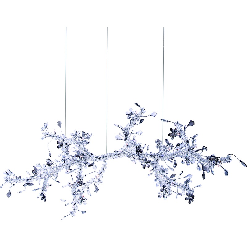 28 Light Chandelier in Smoke & Clear