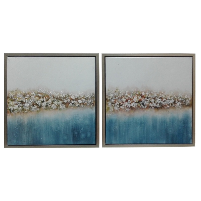 Art Painting in Blue And Bronze