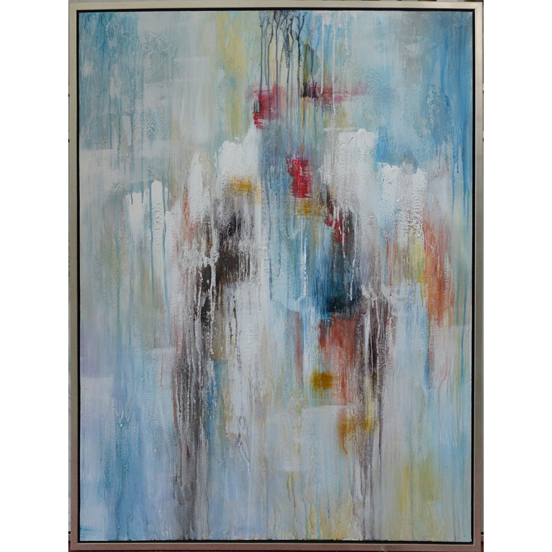 Art Painting in Blue, Black & Red