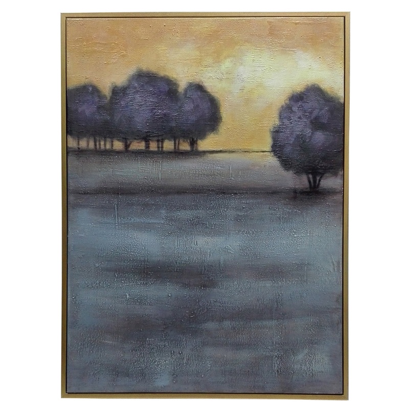 Art Painting in Blue & Bronze