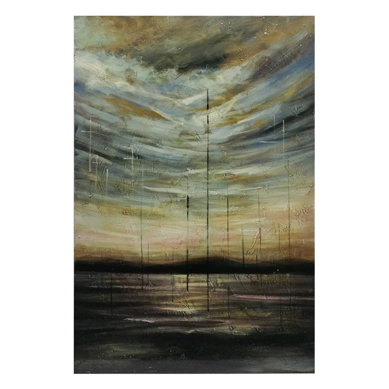 Art Painting in Bronze & Black