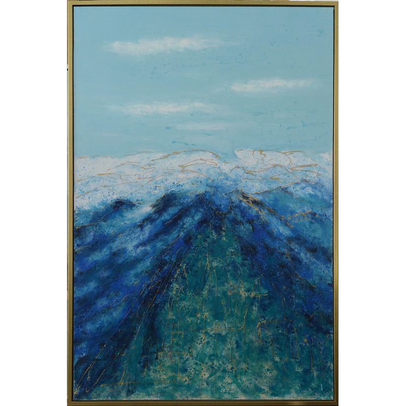 Art Painting in Green & Blue