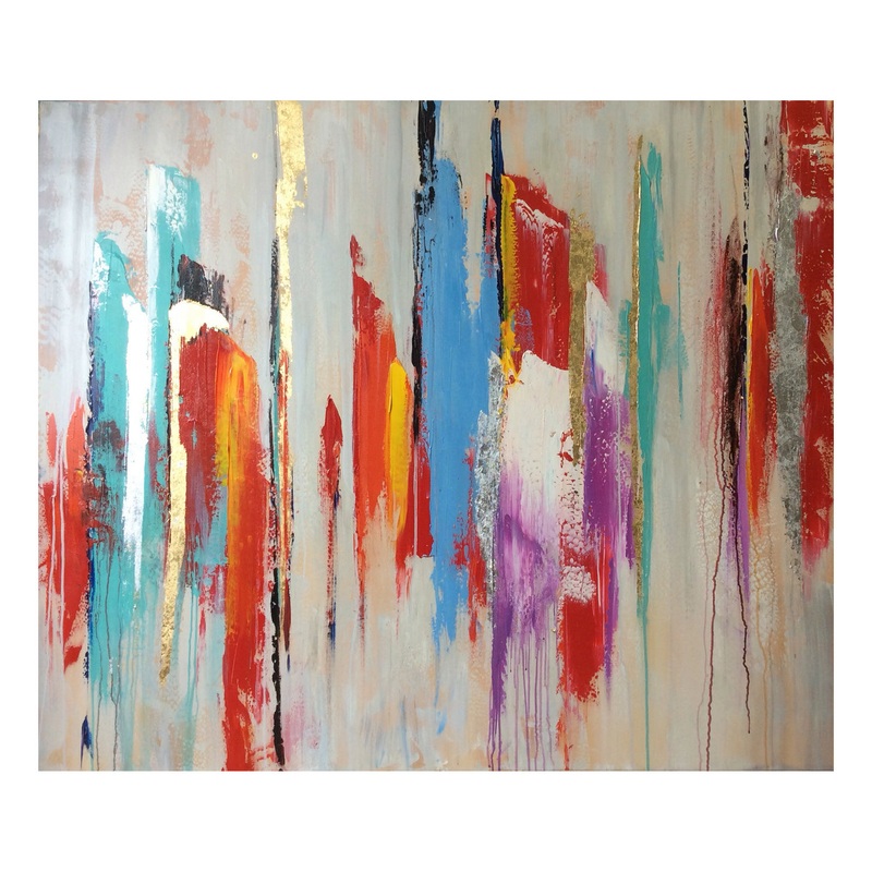 Art Painting in Red & Green & Blue