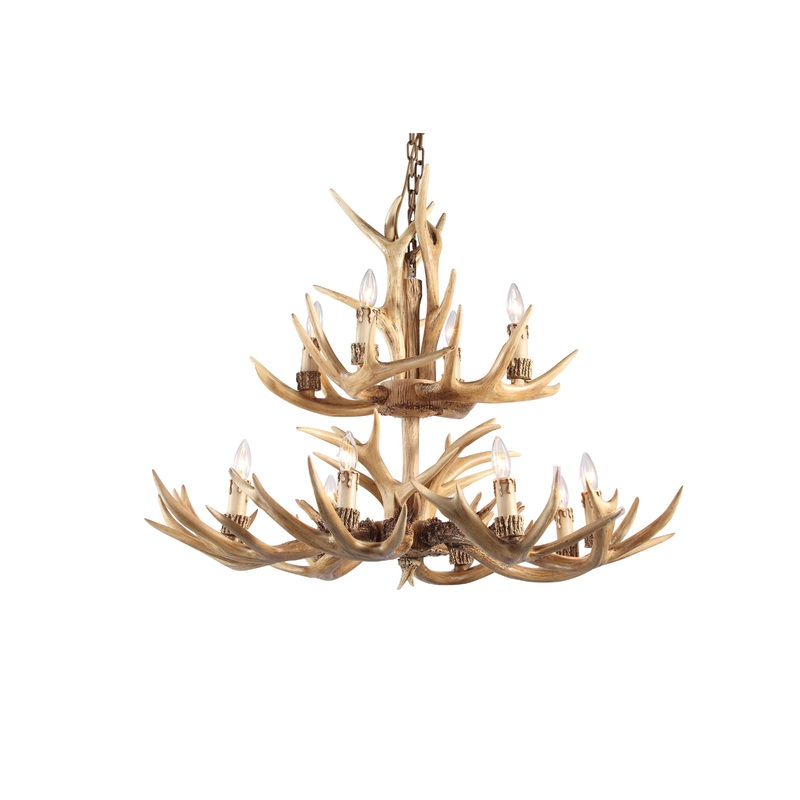 Chandelier 12 Light Chandelier in Brown