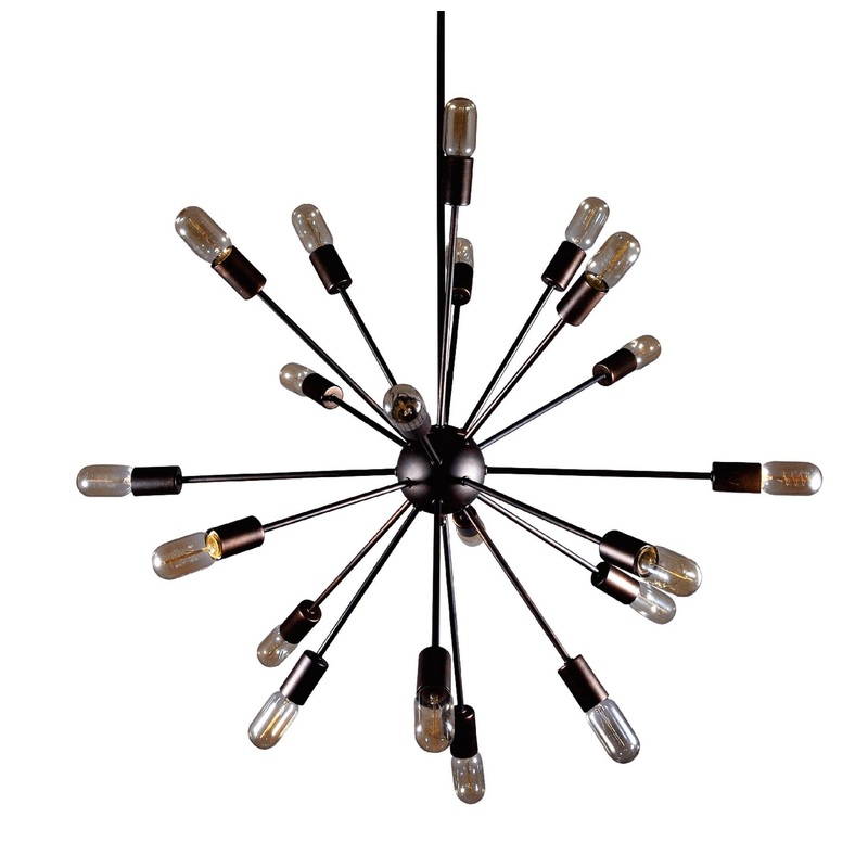 Chandelier 20 Light Ceiling Fixture in Dark Bronze