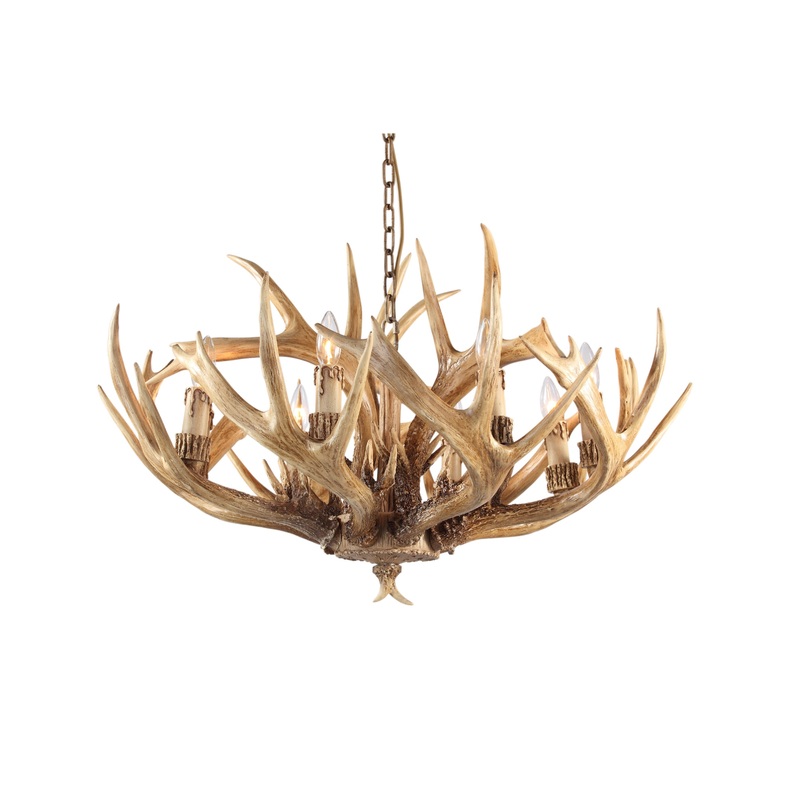 Chandelier Five Light Chandelier in Brown