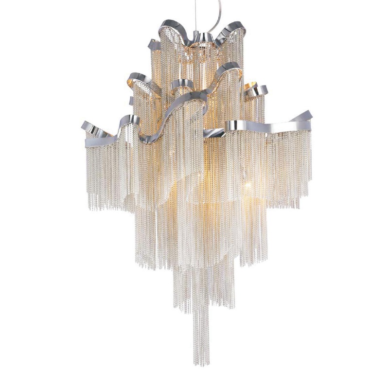 Eight Light Chain Lighting in Chrome