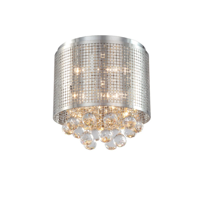 Flush Mount Three Light Flush Mount in Chrome
