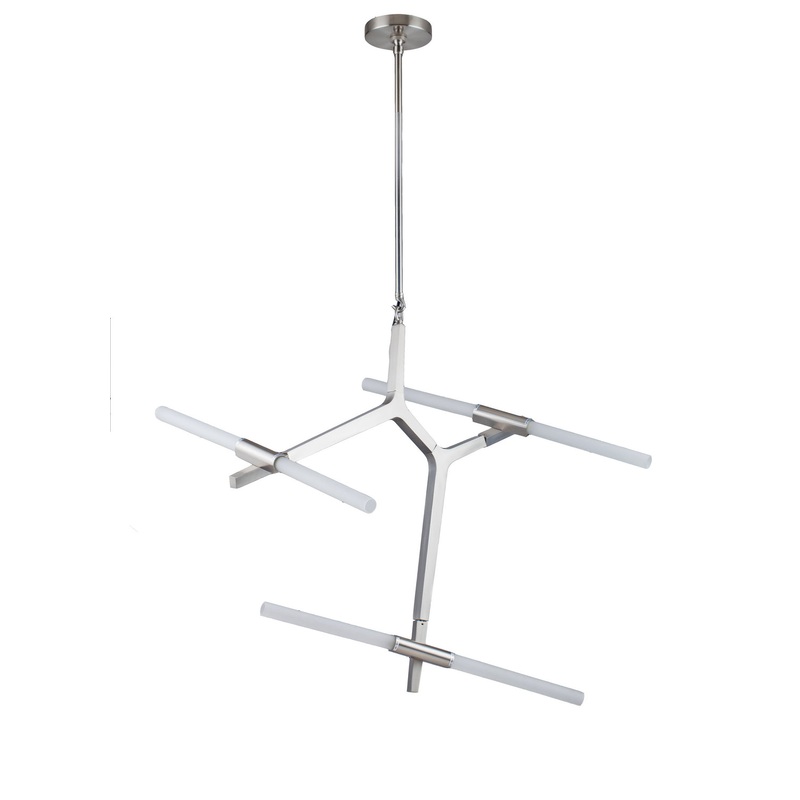 LED Chandelier in Satin Nickel