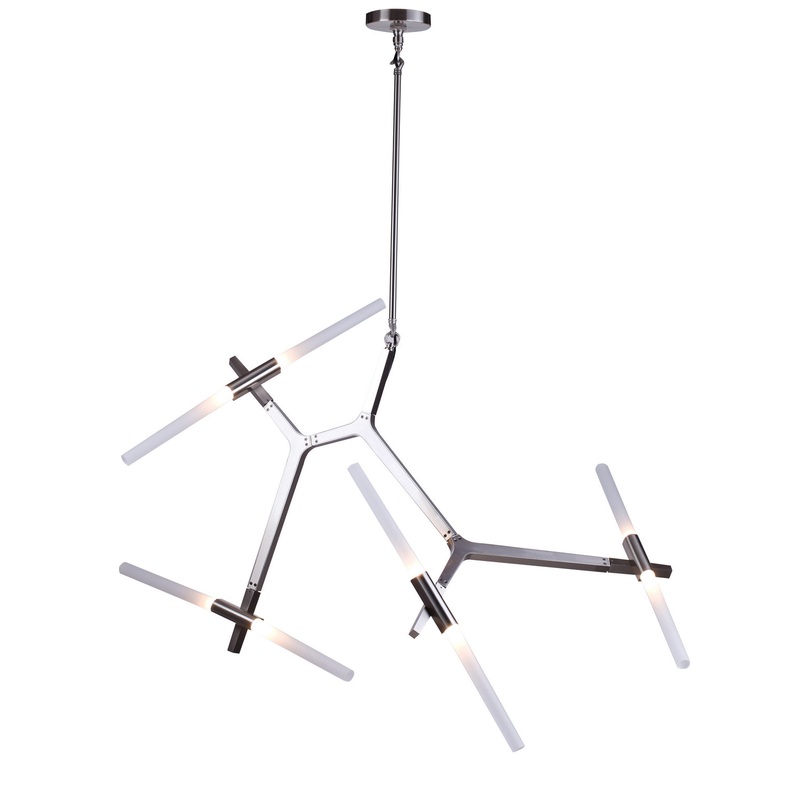 LED Chandelier in Shiny Nickel