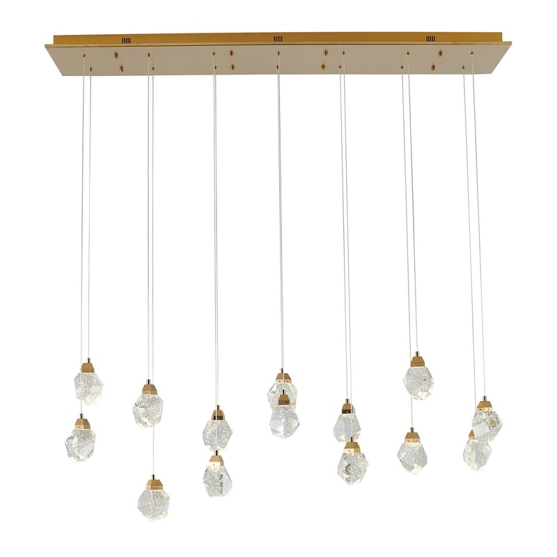 LED Island Lighting in Gold