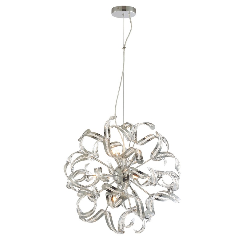 Nine Light Chandelier in Chrome