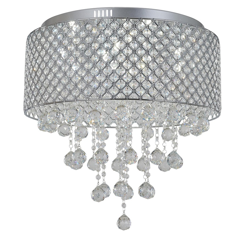 Nine Light Flush Mount in Chrome