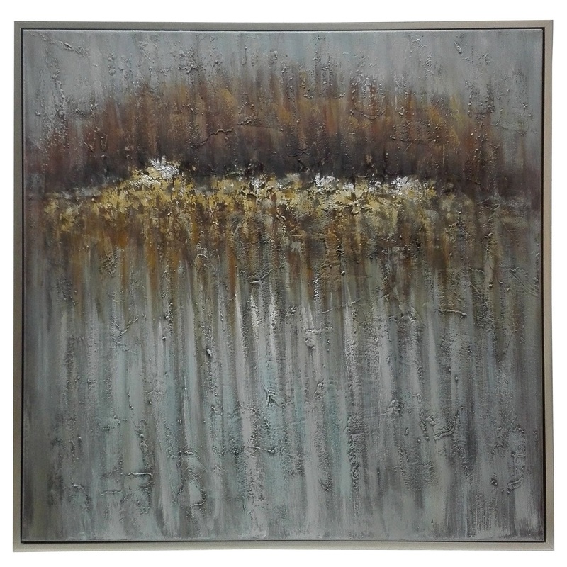Oil Painting in Dark Yellow & White