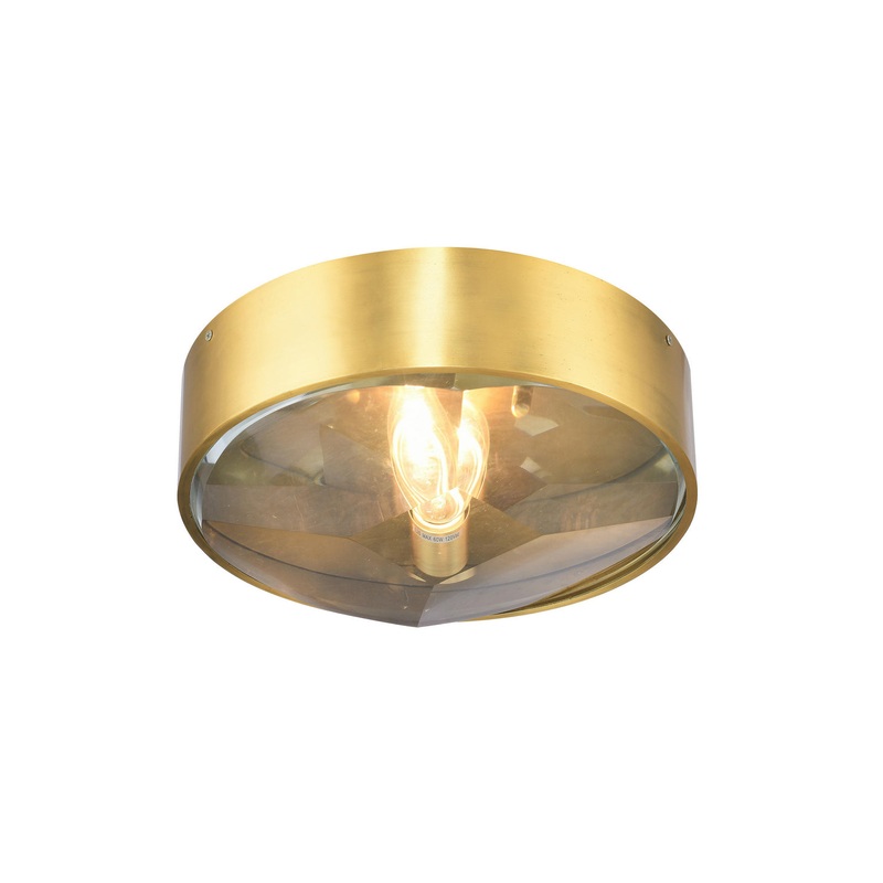 One Light Flush Mount in Brass