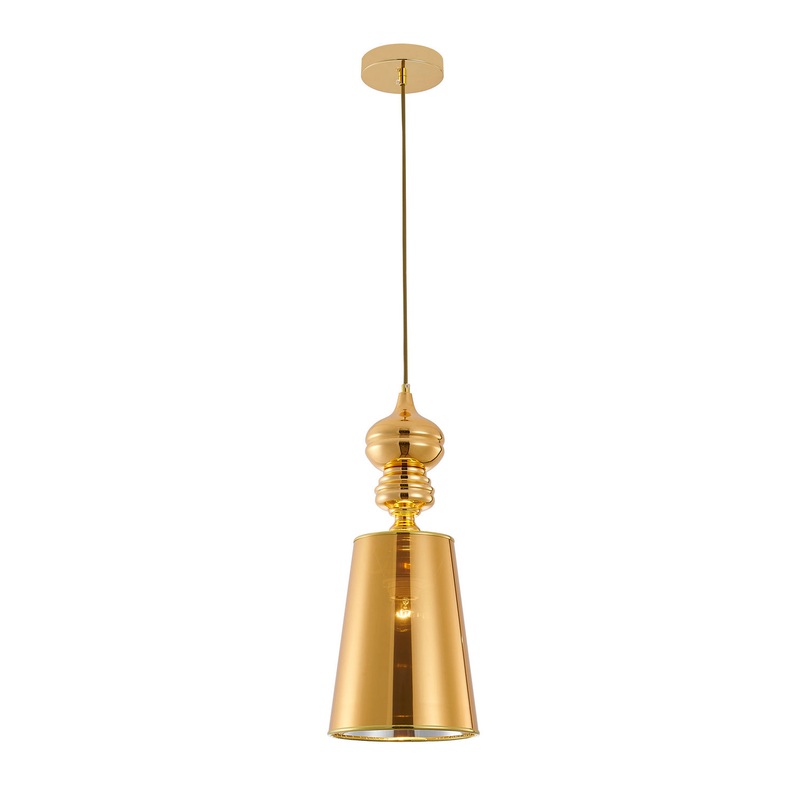 One Light Pendant in Polished Gold