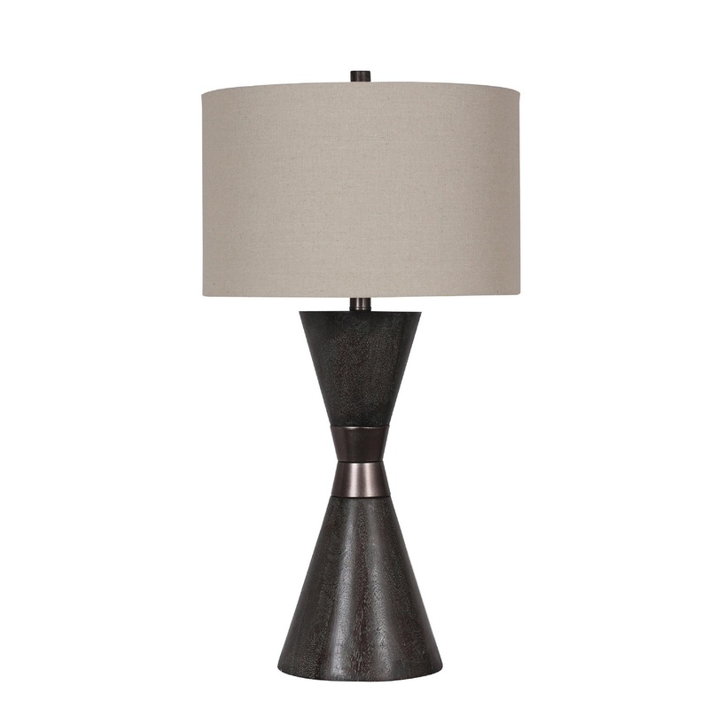One Light Table Lamp in Dark Walnut
