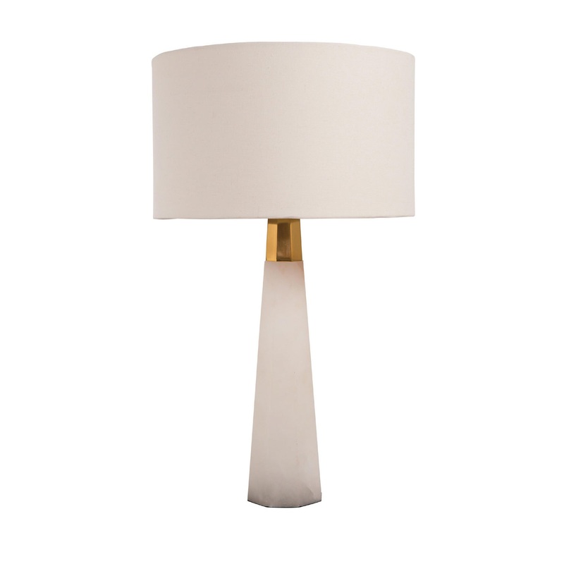One Light Table Lamp in White & Gold