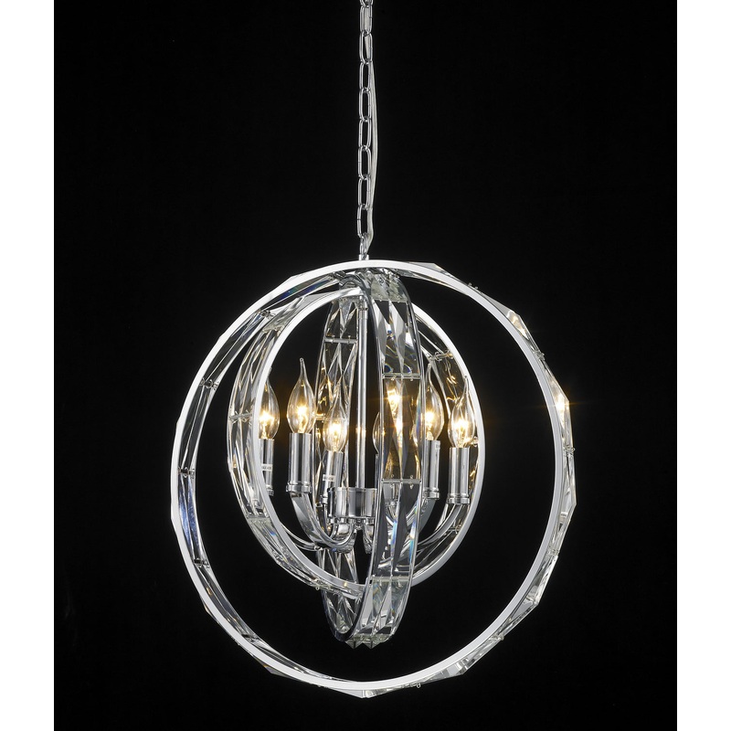 Six Light Ceiling Fixture in Chrome