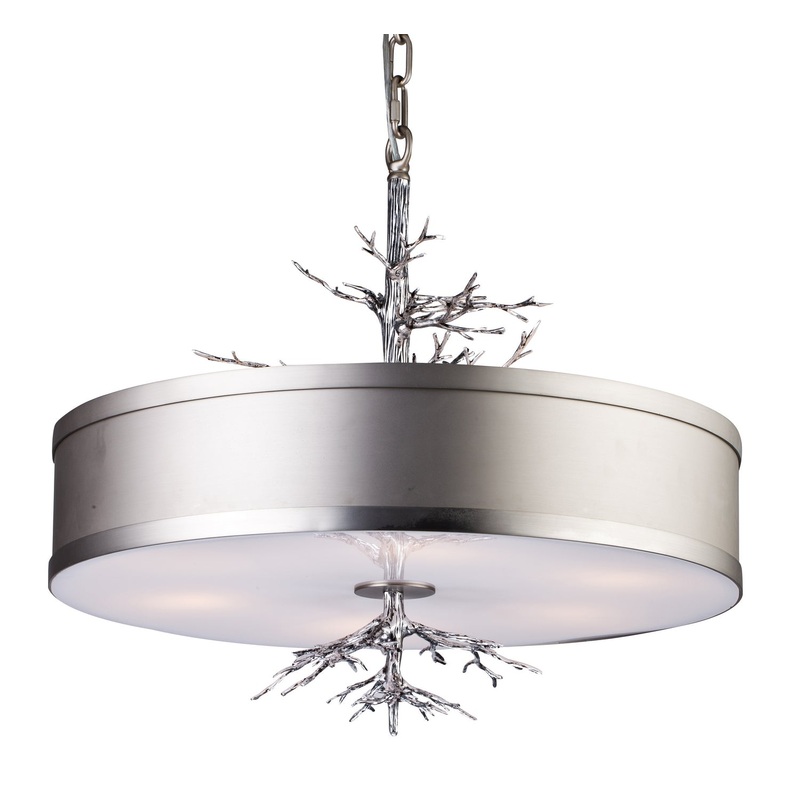 Six Light Ceiling Fixture in Matte Nickel