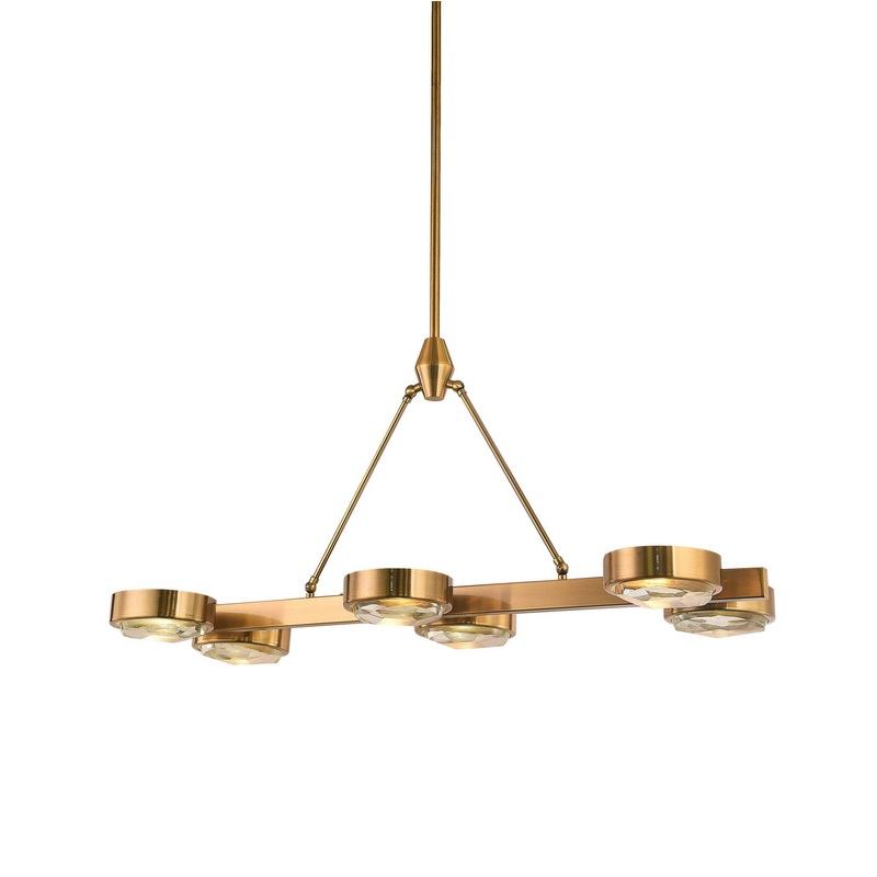 Six Light Chandelier in Bronze