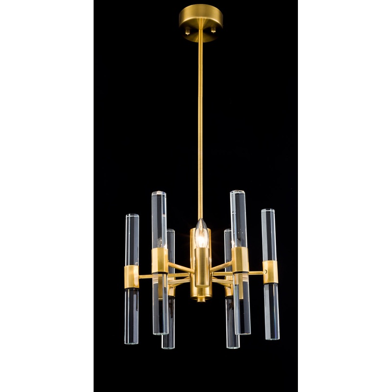 Three Light Chandelier in Brass