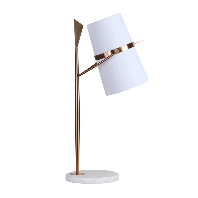 Two Light Table Lamp in Gold