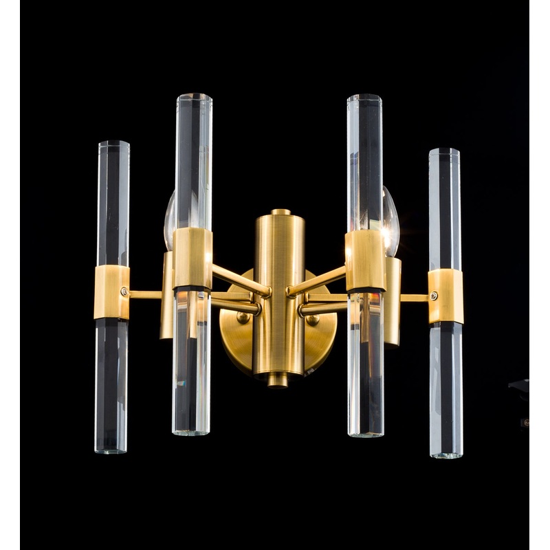 Two Light Wall Sconce in Brass