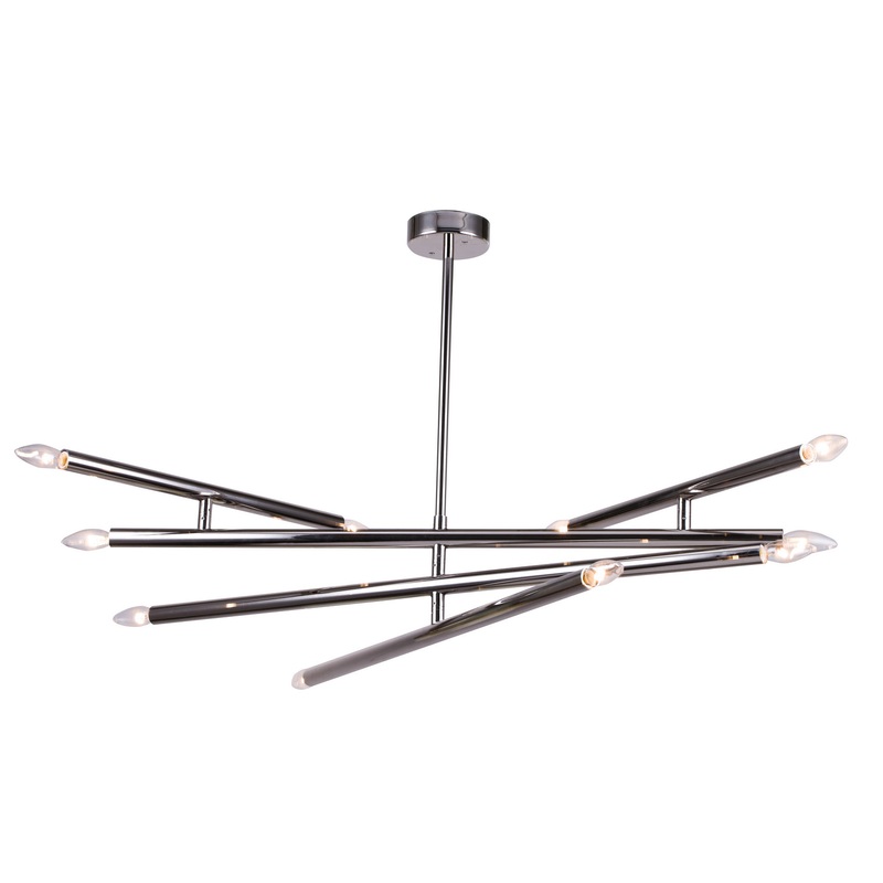12 Light Chandelier in Shiny Nickel