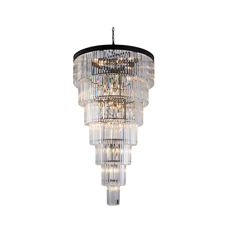 34 Light Chandelier in Black
