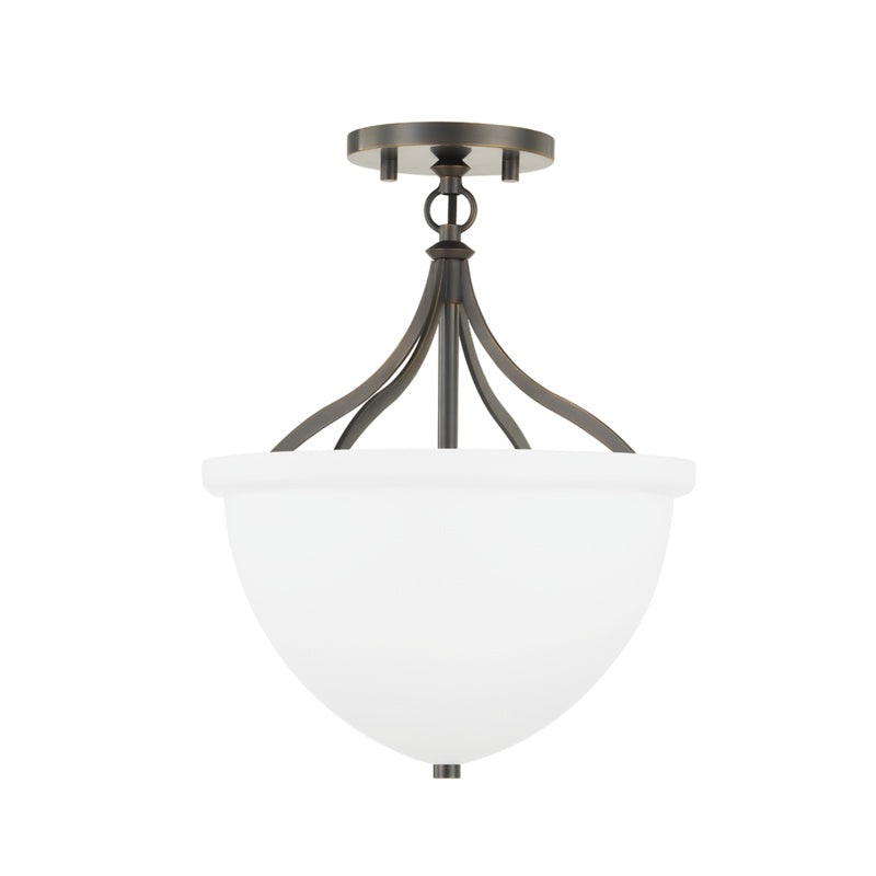 Browne One Light Semi Flush in Distressed Bronze