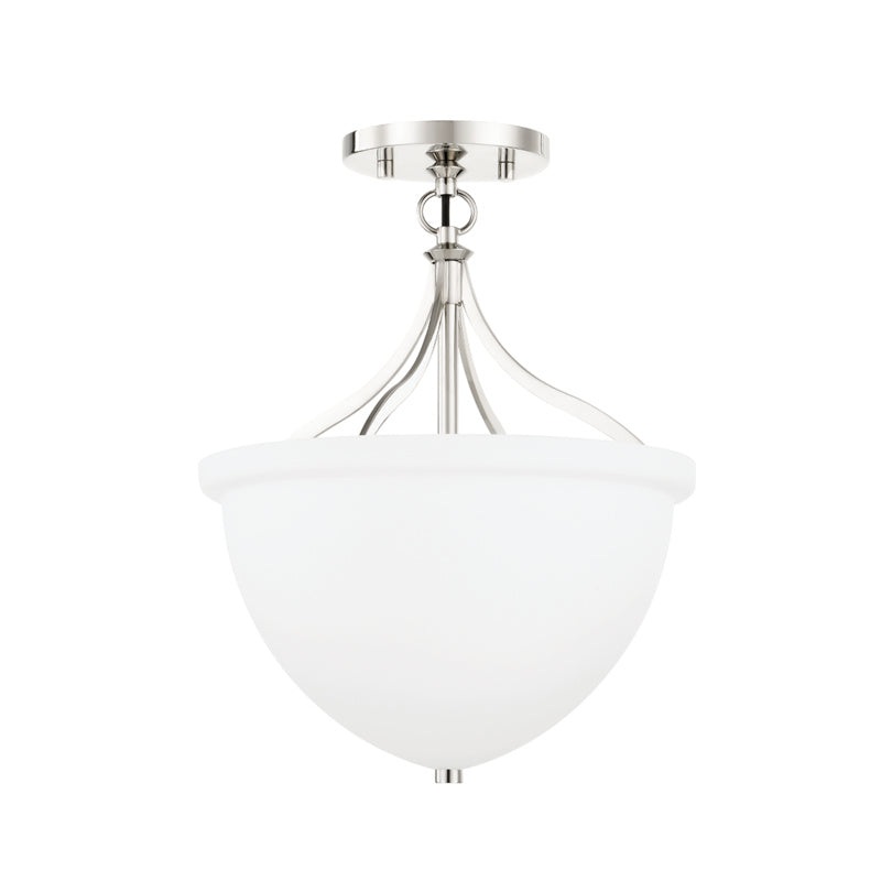 Browne One Light Semi Flush in Polished Nickel