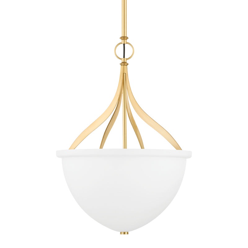 Browne Three Light Pendant in Aged Brass