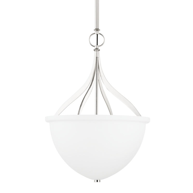 Browne Three Light Pendant in Polished Nickel