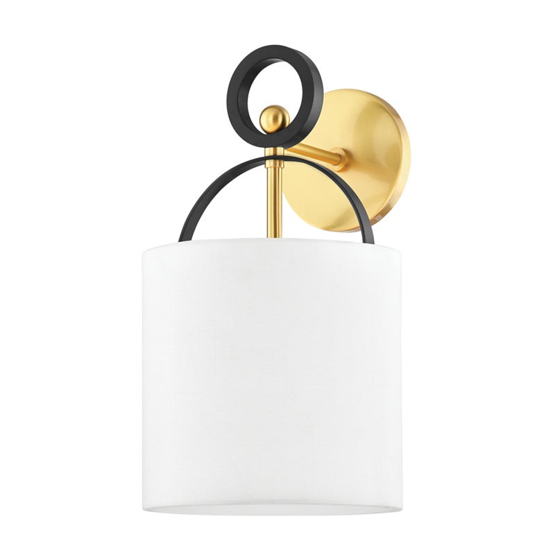 Campbell Hall One Light Wall Sconce in Aged Brass/Black Brass Combo